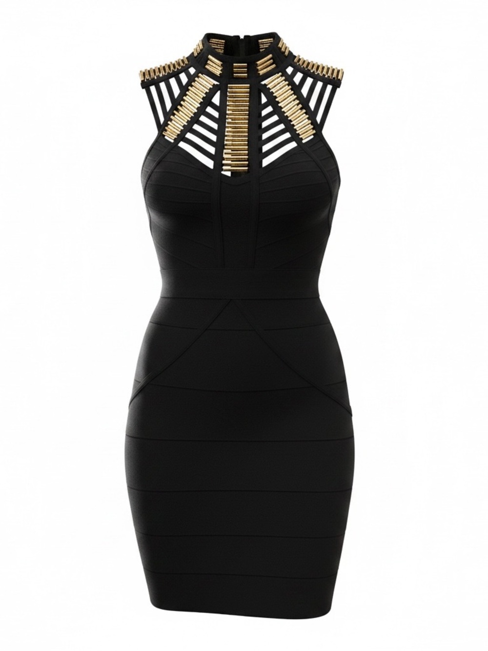 Black Gold-Accent Bodycon Dress - Women